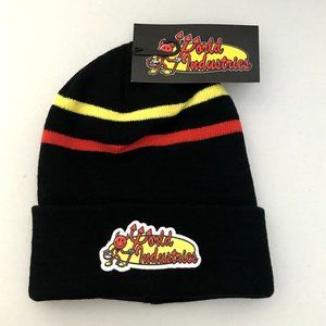 World Industries Men's Black Striped Knit Cuffed Hat OSFM